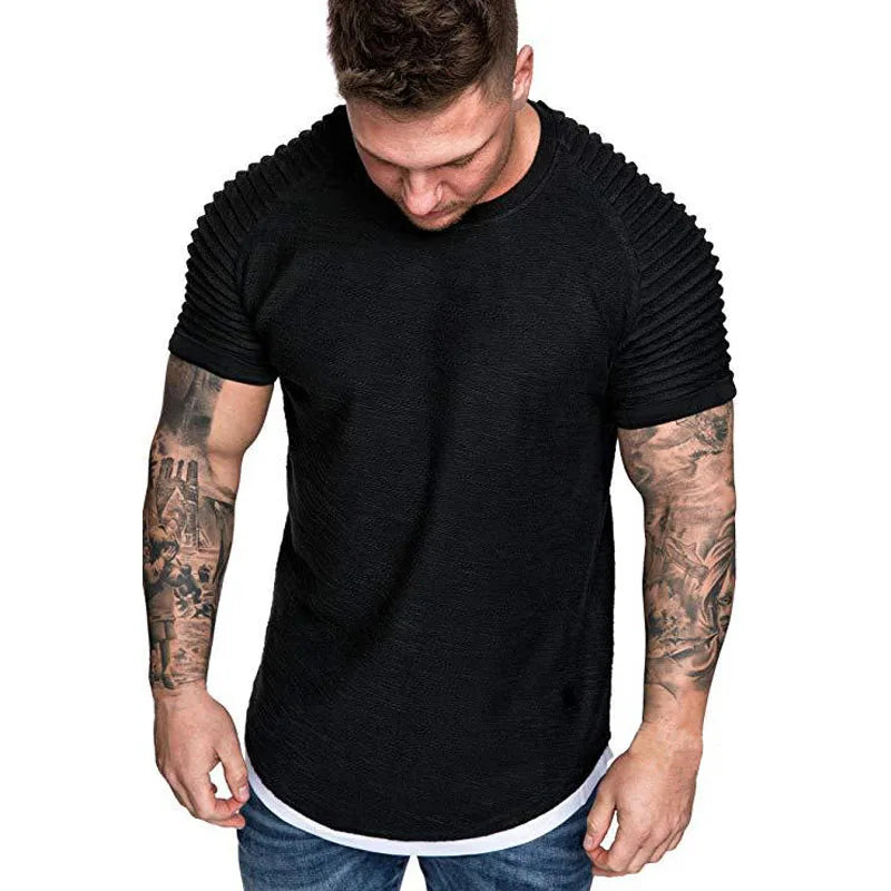 Summer Streetwear T-Shirts Men's Clothing M-3XL Casual Short Sleeve T Shirt Men Slim Fit Solid T Shirts Tops Tee Shirt Homme