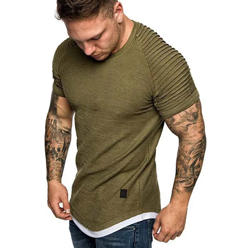 Summer Streetwear T-Shirts Men's Clothing M-3XL Casual Short Sleeve T Shirt Men Slim Fit Solid T Shirts Tops Tee Shirt Homme