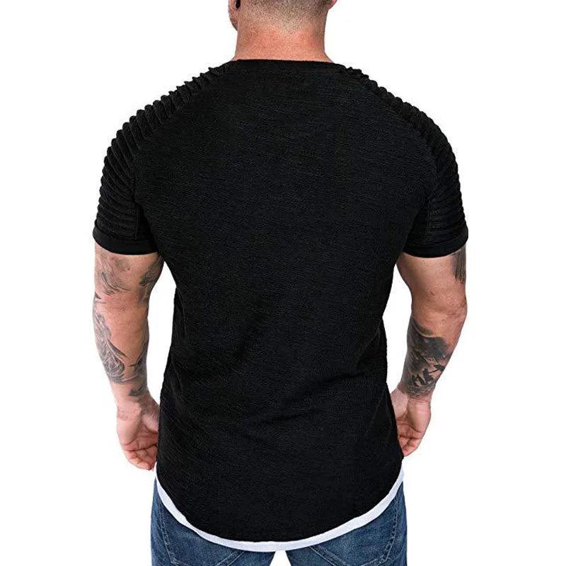 Summer Streetwear T-Shirts Men's Clothing M-3XL Casual Short Sleeve T Shirt Men Slim Fit Solid T Shirts Tops Tee Shirt Homme