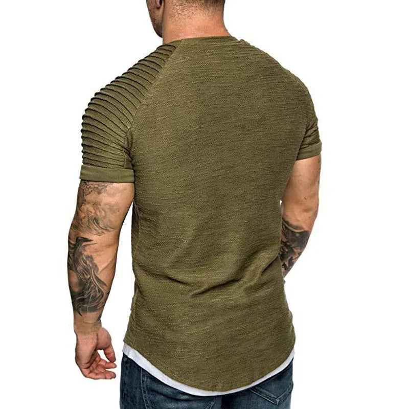 Summer Streetwear T-Shirts Men's Clothing M-3XL Casual Short Sleeve T Shirt Men Slim Fit Solid T Shirts Tops Tee Shirt Homme