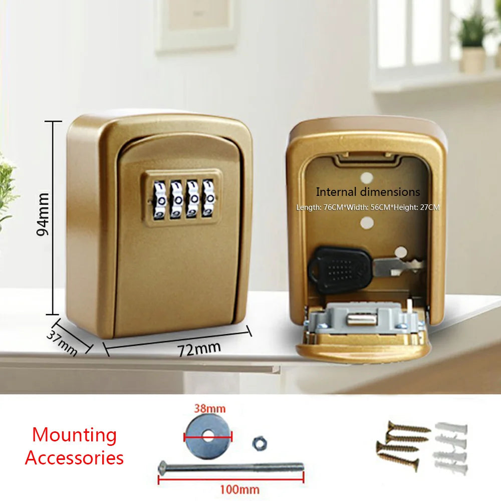 Wall Mount Key Storage Secret Box Organizer 4 Digit Combination Password Security Code Lock No Key Home Key Safe Box caja fuerte