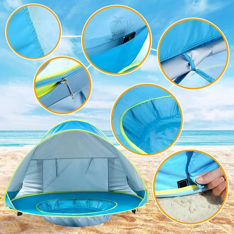 Outdoor Baby Beach Tent Pop Up Portable Shade Pool UV Protection Sun Shelter for Infant Child Water Play Toys House Tent Toys