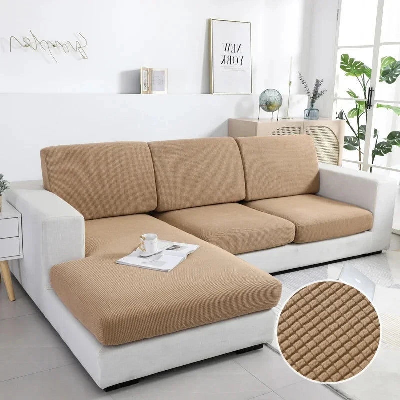 Thick Cushion Cover Fitted Sofa Covers for Living Room Washable Stretch Jacquard Seat Cover Furniture Protector Sectional Sofa