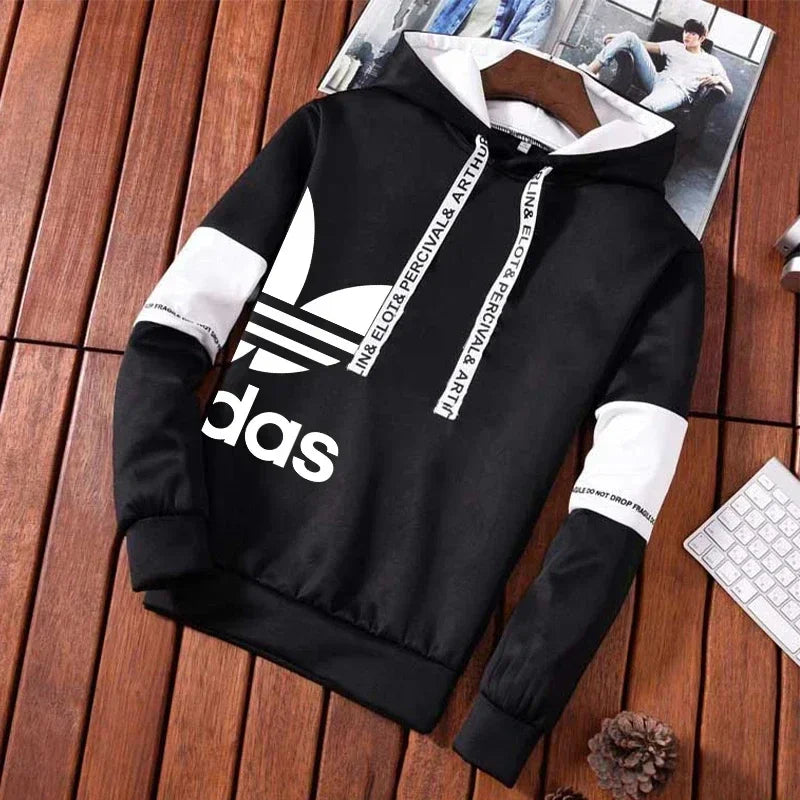 Men's Letter Printed Casual Sweatshirt+Sweatpants 2-Pcs Suit New Windbreak Male Designer Outdoor Sports Warm Outfits Running Set