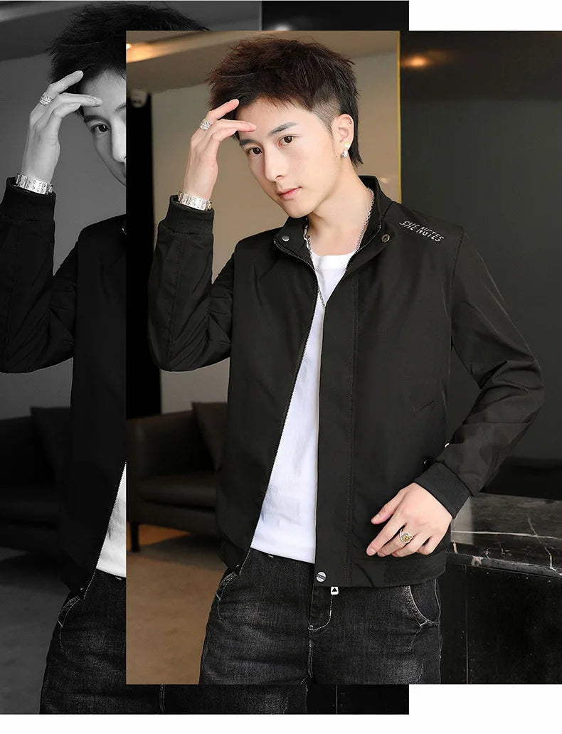 Mens Jacket Spring Autumn New Korean Fashion Sports Top Handsome Casual Slim Baseball Men's Coat Clothing Chamarras Para Hombre