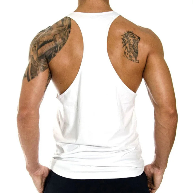 New Mens Cotton Tank Tops Captain Shirt Gym Fitness Vest Sleeveless Male Casual Bodybuilding Sports Man Workout Clothes