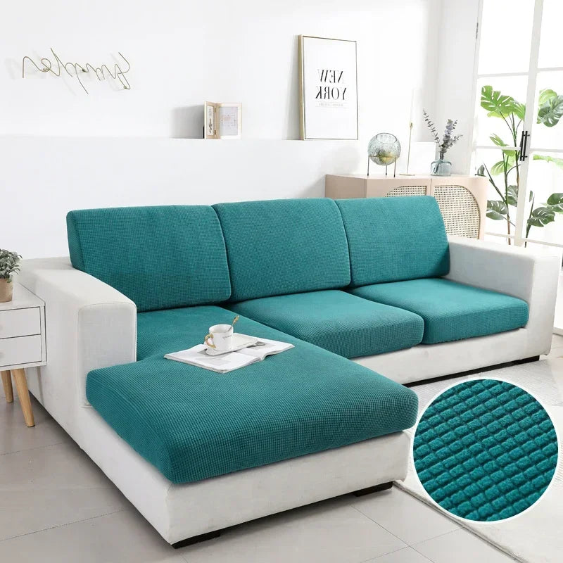 Thick Cushion Cover Fitted Sofa Covers for Living Room Washable Stretch Jacquard Seat Cover Furniture Protector Sectional Sofa