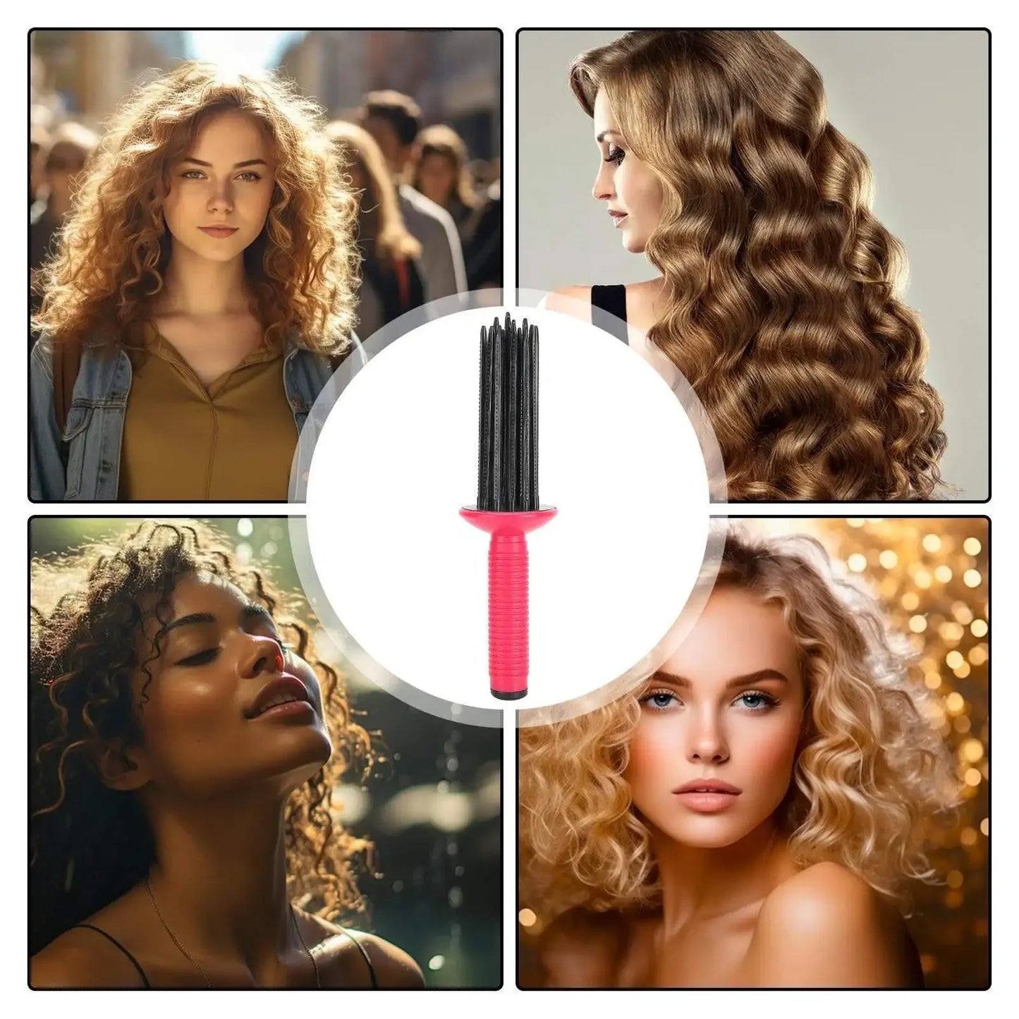 Curling Comb Professional Heatless Hairstyling Tools 17 Teeth Air Volume Hair Fluffy Styling Curler Make Up Brush Roller Tools