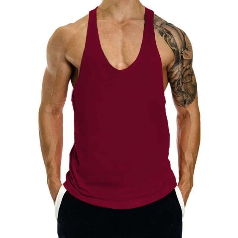 New Mens Cotton Tank Tops Captain Shirt Gym Fitness Vest Sleeveless Male Casual Bodybuilding Sports Man Workout Clothes