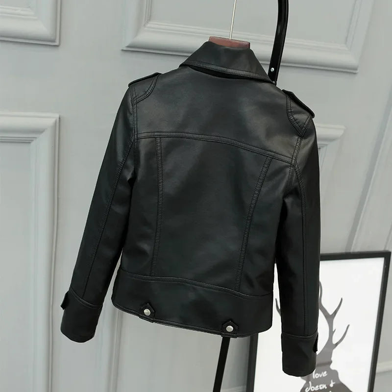 Korean Version of Slim PU Leather Jacket Women's 2024 Spring / Autumn Winter  New Motorcycle Leather Short Coat