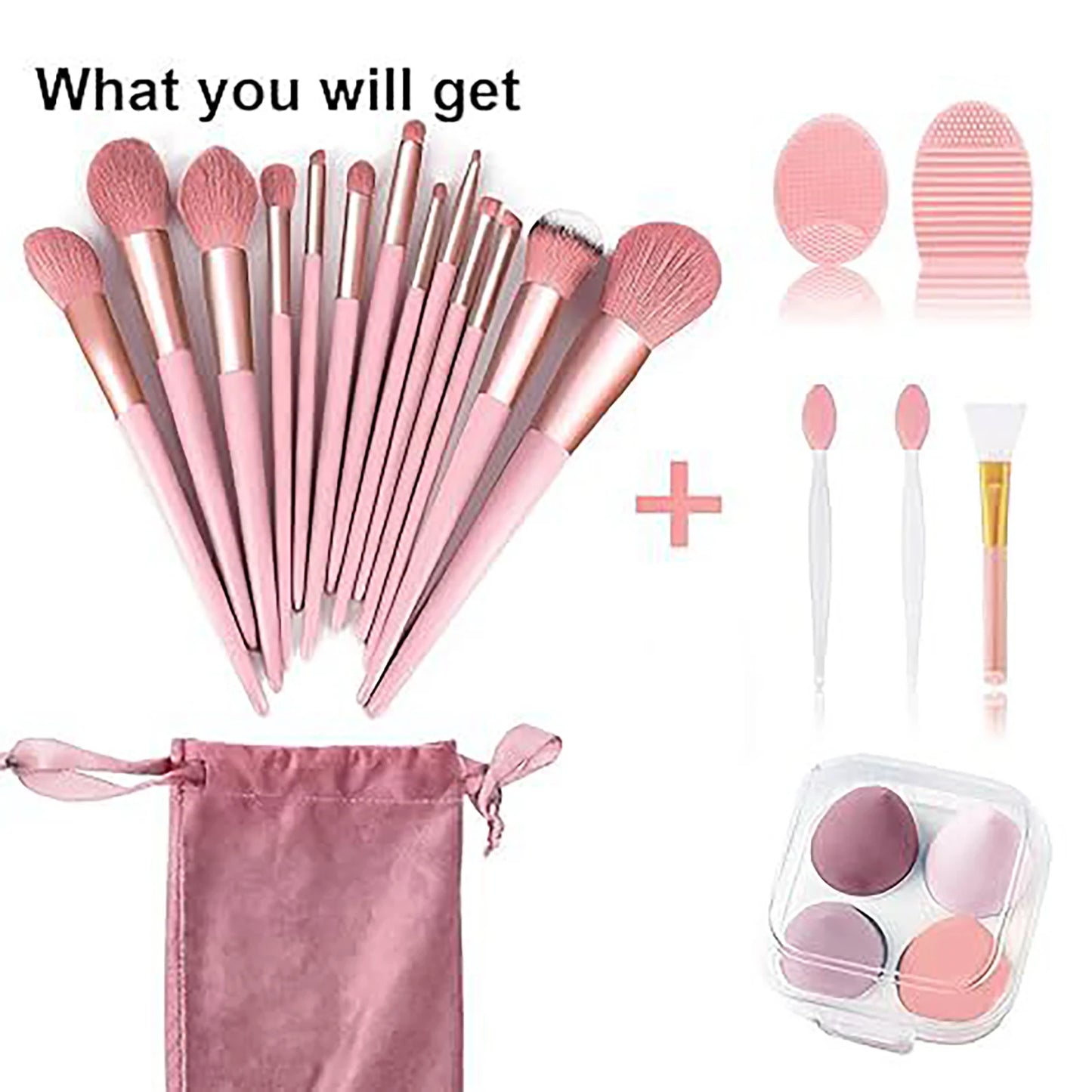 22PCS Beauty Makeup Brushes Kit Eyeshadow Makeup Brushes with Makeup Puff for Daily Makeup Beauty Tools