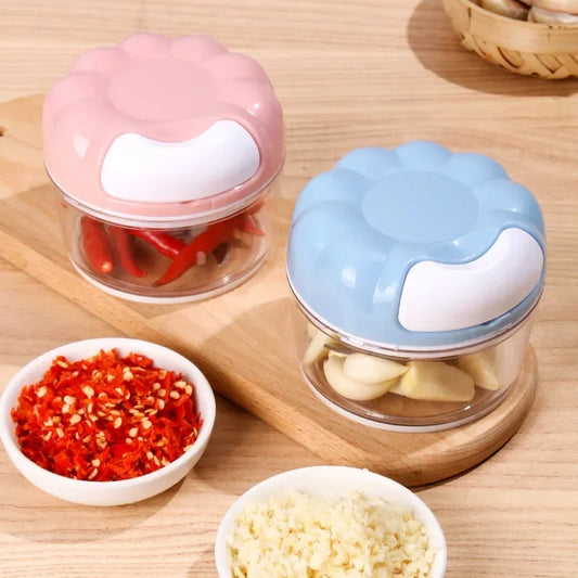 Kitchen Gadget Mini Garlic Chopper Onion Garlic Manual Crusher Multifunctional Garlic Meat Grinder Auxiliary Food Machine