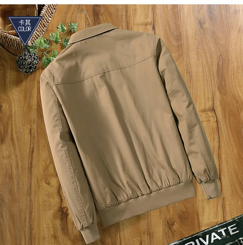 Spring and Autumn New Men's Jackets Men's Jackets Lapel Cotton Regular Work Jacket M-4XL