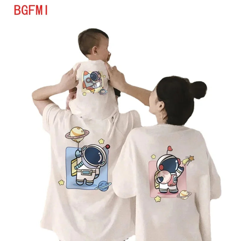 2-12y Summer Parent-child T-shirts Casual Children's Clothing Family matching Outfits Leisure Short Sleeve Top Look kids clothes