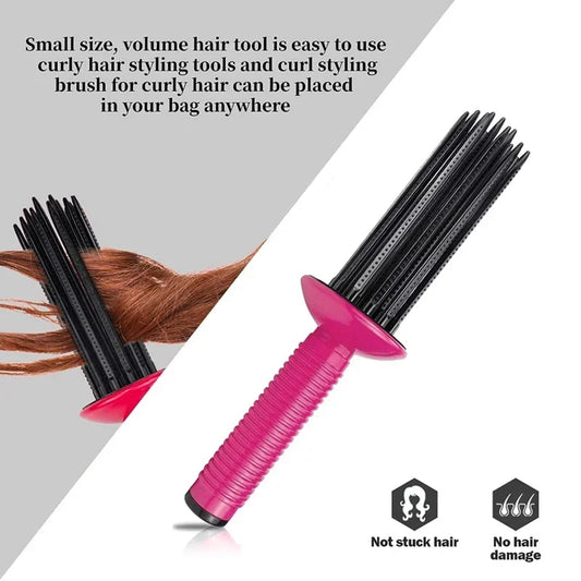 Curling Comb Professional Heatless Hairstyling Tools 17 Teeth Air Volume Hair Fluffy Styling Curler Make Up Brush Roller Tools