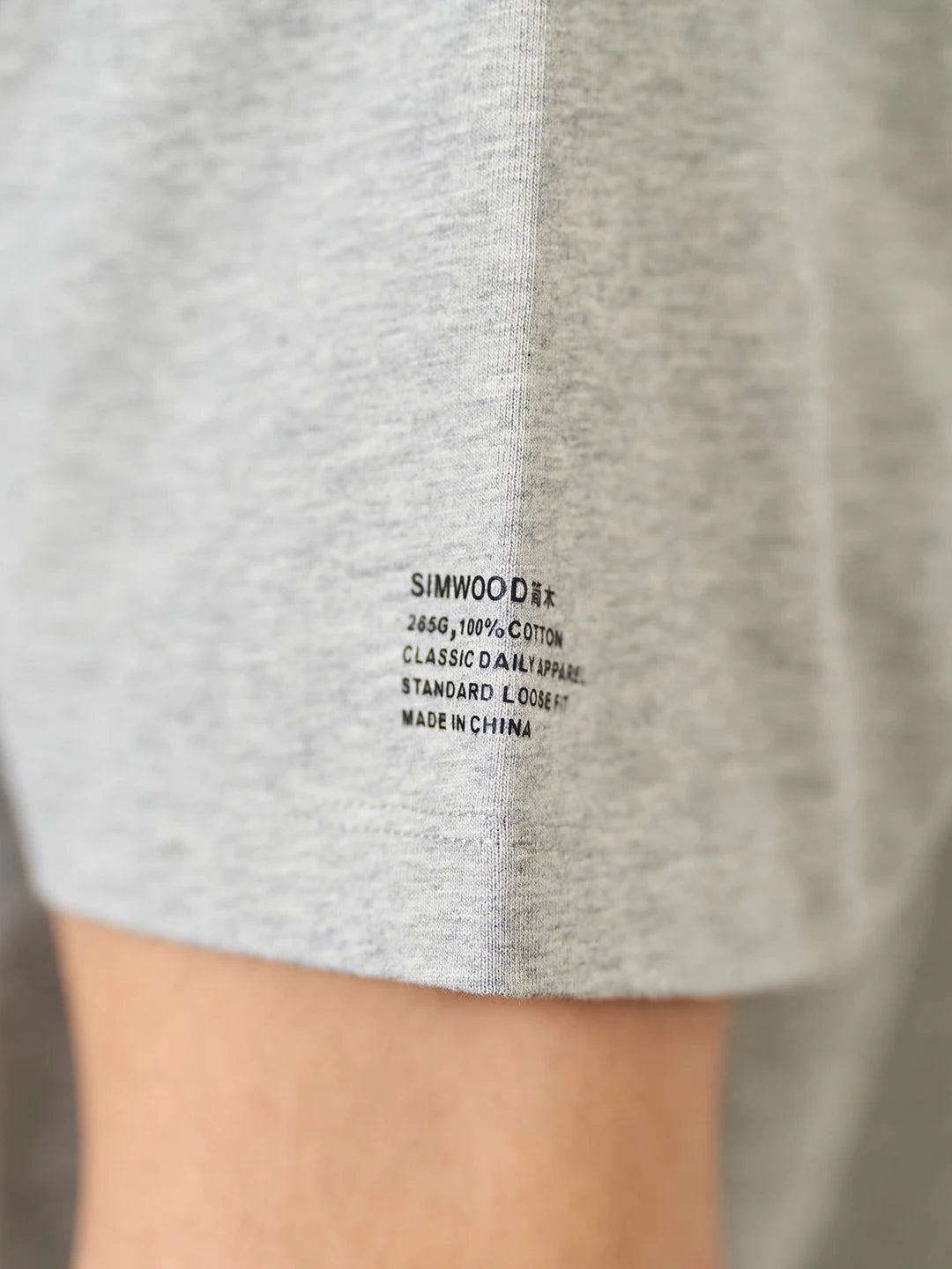 SIMWOOD 2024 Summer New 250g 100% Cotton Fabric T-shirt Men High Quality Solid Color Drop Sleeve Loose Tshirts Oversize Tops