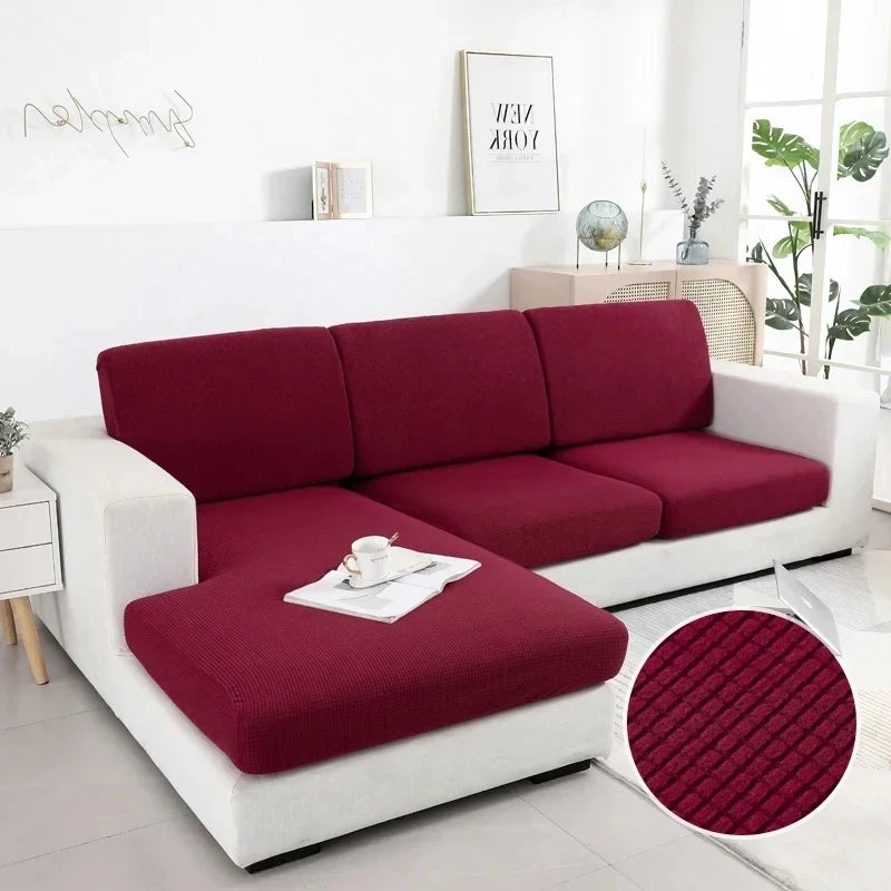 Thick Cushion Cover Fitted Sofa Covers for Living Room Washable Stretch Jacquard Seat Cover Furniture Protector Sectional Sofa