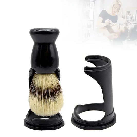 Black Men Shaving Brush Holder Set Acrylic Shaving Brush Holder Support Beard Brush Shaving Tool for Mens