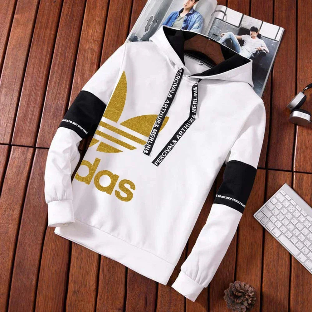 Men's Letter Printed Casual Sweatshirt+Sweatpants 2-Pcs Suit New Windbreak Male Designer Outdoor Sports Warm Outfits Running Set