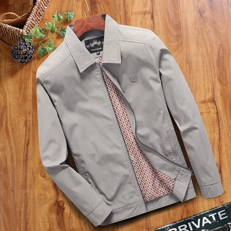 New Spring and Autumn Men's Jacket Jacket Casual Solid Color Jacket Lapel Men's Business Jacket Brand Clothing Men's Jacket