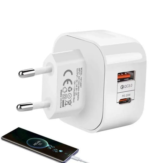 20W Charger Block 20W Two-Port Charger Block USB Fireproof Fast Charging Supplies Safe For Hotel Hostel Work Journey