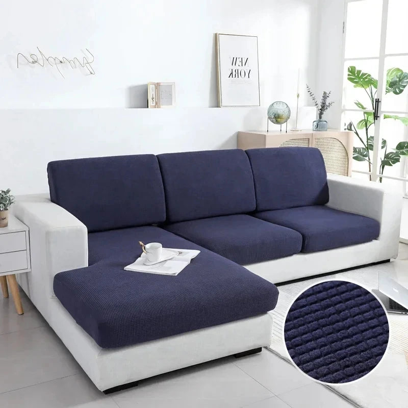 Thick Cushion Cover Fitted Sofa Covers for Living Room Washable Stretch Jacquard Seat Cover Furniture Protector Sectional Sofa