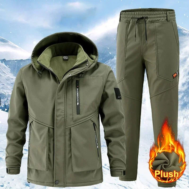 Men's Set Winter Autumn Work Men Sportswear 2 Piece Set Sporting Suit Jacket+Pant Sweatsuit Male Fashion Clothes Brand Tracksuit