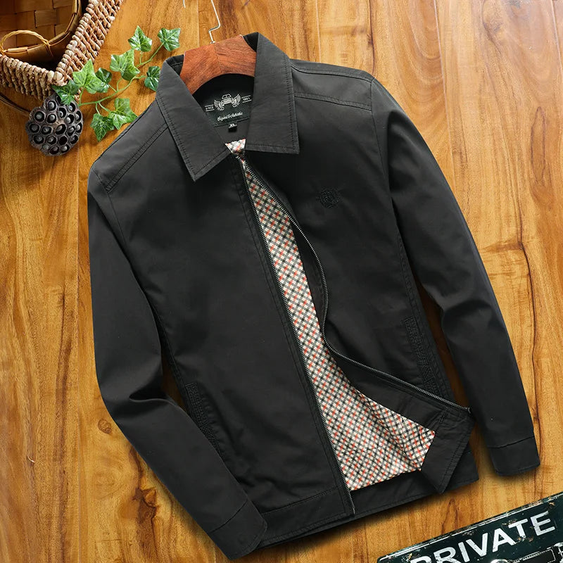 New Spring and Autumn Men's Jacket Jacket Casual Solid Color Jacket Lapel Men's Business Jacket Brand Clothing Men's Jacket