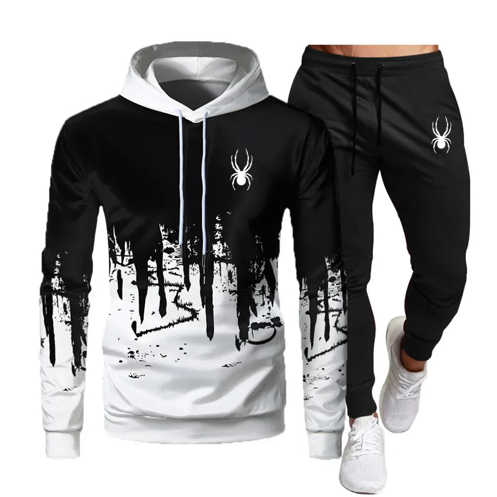 2024 Brand Autumn and Winter Hoodie Two Piece Set Men's Fashion Hoodie Pants Casual Jogging Suit Sports Wear Sweatshirt