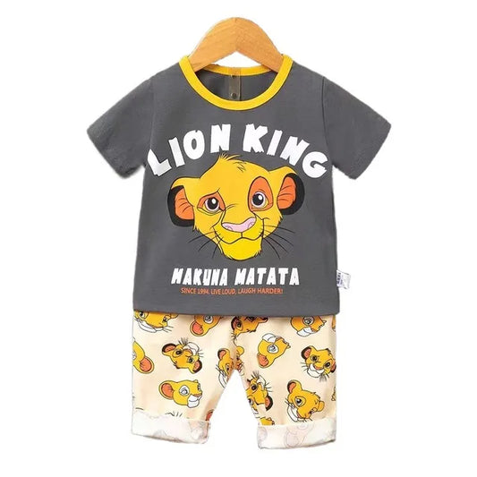 Summer Boys Girls Clothes Set T-shirt+pants 2pcs Children's Clothing Fashion pink Baby OutSet Newborn Baby Suit