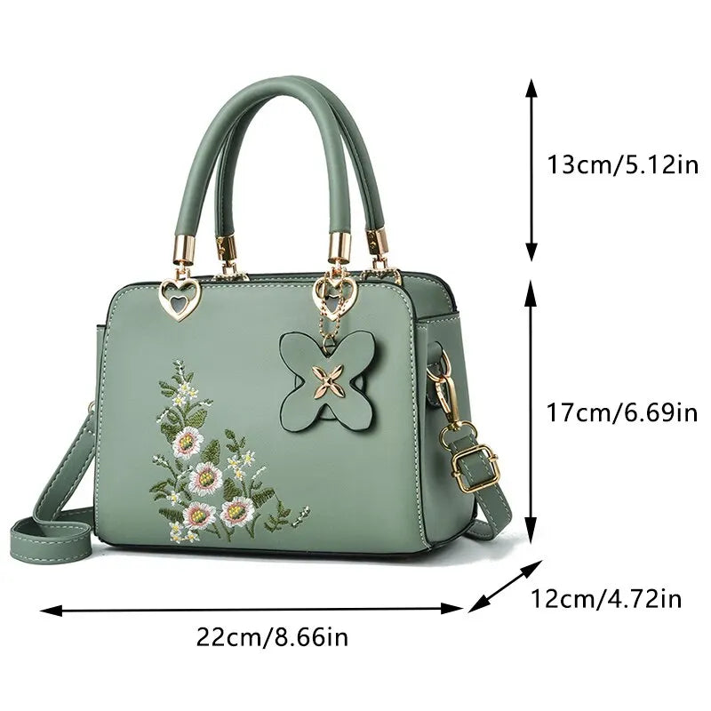 Women Embroidery Handbags Purse Tote Bags Fashion Handle Bag Large Capacity Crossbody Bags Female Portable Trendy Accessories