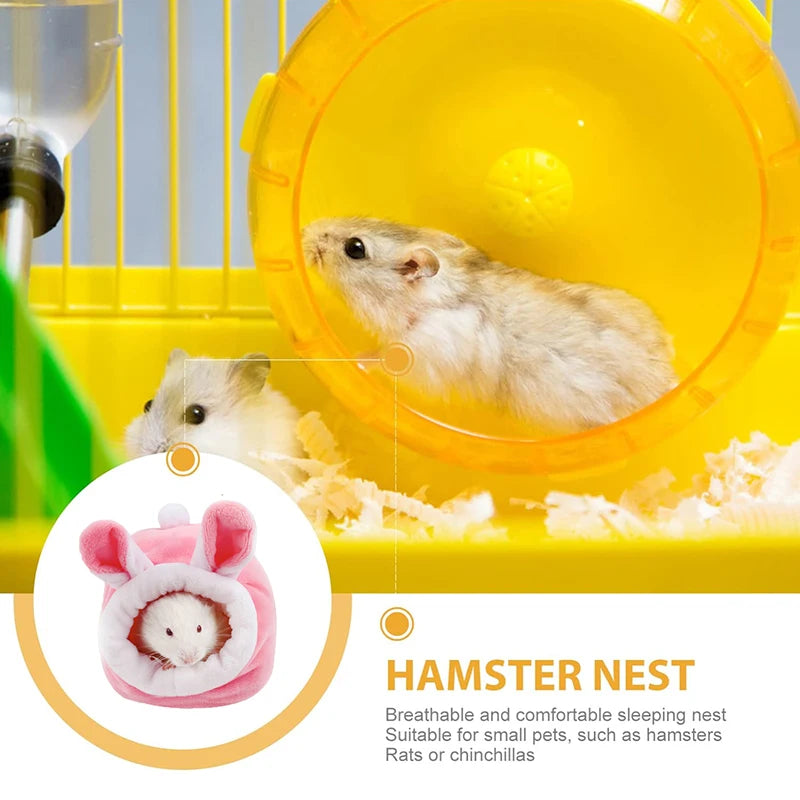 Hamster House Winter Warm Soft Beds Small Animal Nest Juvenile Guinea Pig House Rodent Squirrel Sleeping Bed Small Pet Items