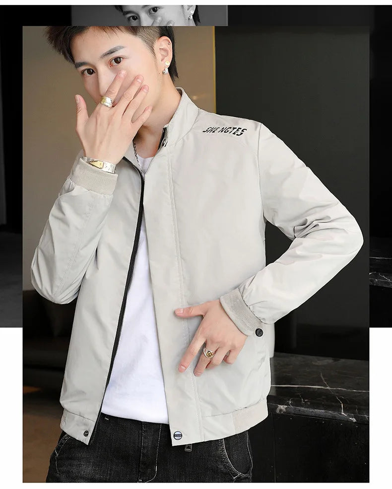 Mens Jacket Spring Autumn New Korean Fashion Sports Top Handsome Casual Slim Baseball Men's Coat Clothing Chamarras Para Hombre