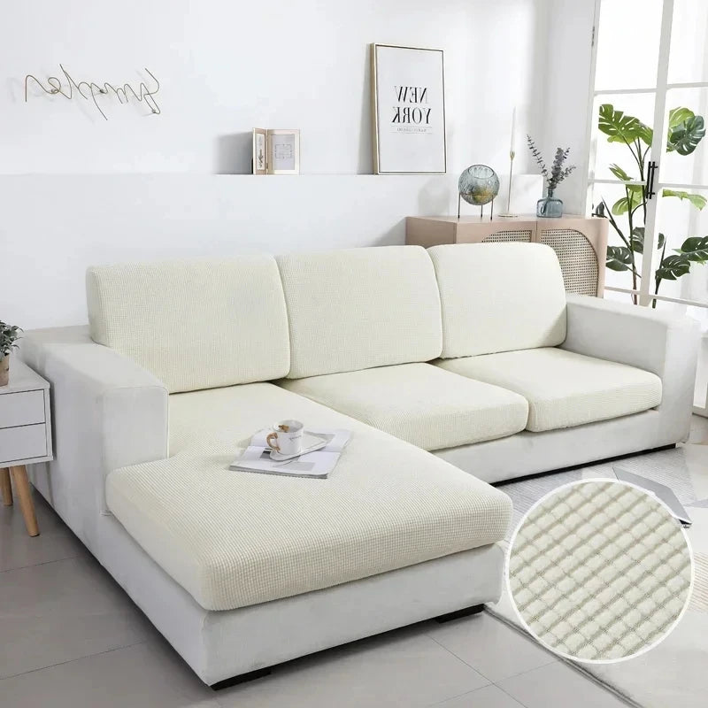 Thick Cushion Cover Fitted Sofa Covers for Living Room Washable Stretch Jacquard Seat Cover Furniture Protector Sectional Sofa