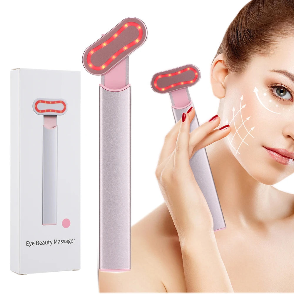 EMS Microcurrent Face Lifting Device Red Light Facial Wand Eye Neck Massager Skin Tightening Anti Wrinkle Skin Care Beauty Tool