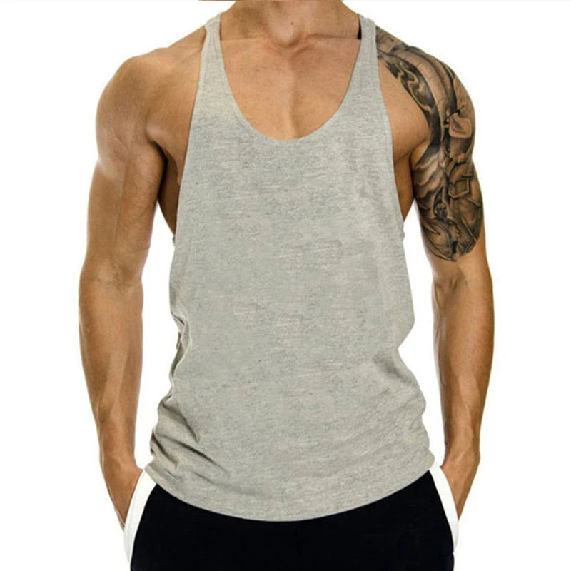 New Mens Cotton Tank Tops Captain Shirt Gym Fitness Vest Sleeveless Male Casual Bodybuilding Sports Man Workout Clothes