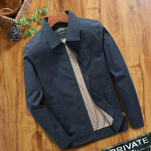 New Spring and Autumn Men's Jacket Jacket Casual Solid Color Jacket Lapel Men's Business Jacket Brand Clothing Men's Jacket