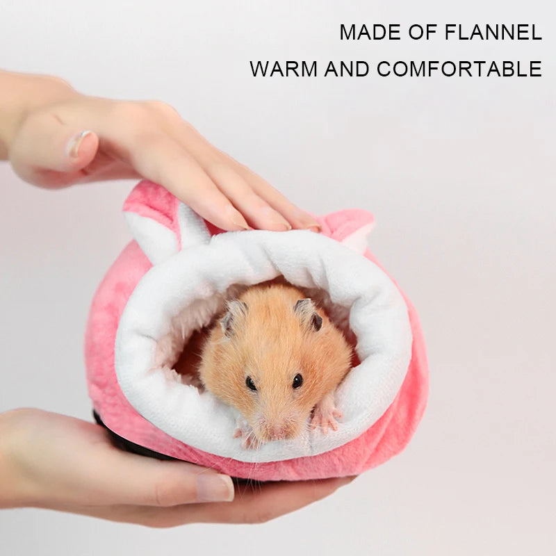 Hamster House Winter Warm Soft Beds Small Animal Nest Juvenile Guinea Pig House Rodent Squirrel Sleeping Bed Small Pet Items