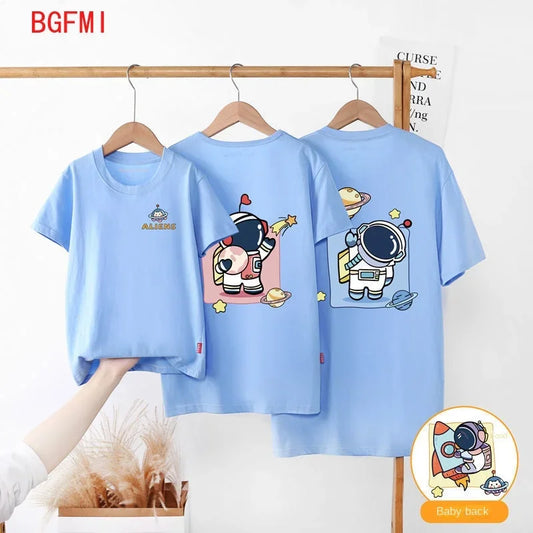 2-12y Summer Parent-child T-shirts Casual Children's Clothing Family matching Outfits Leisure Short Sleeve Top Look kids clothes