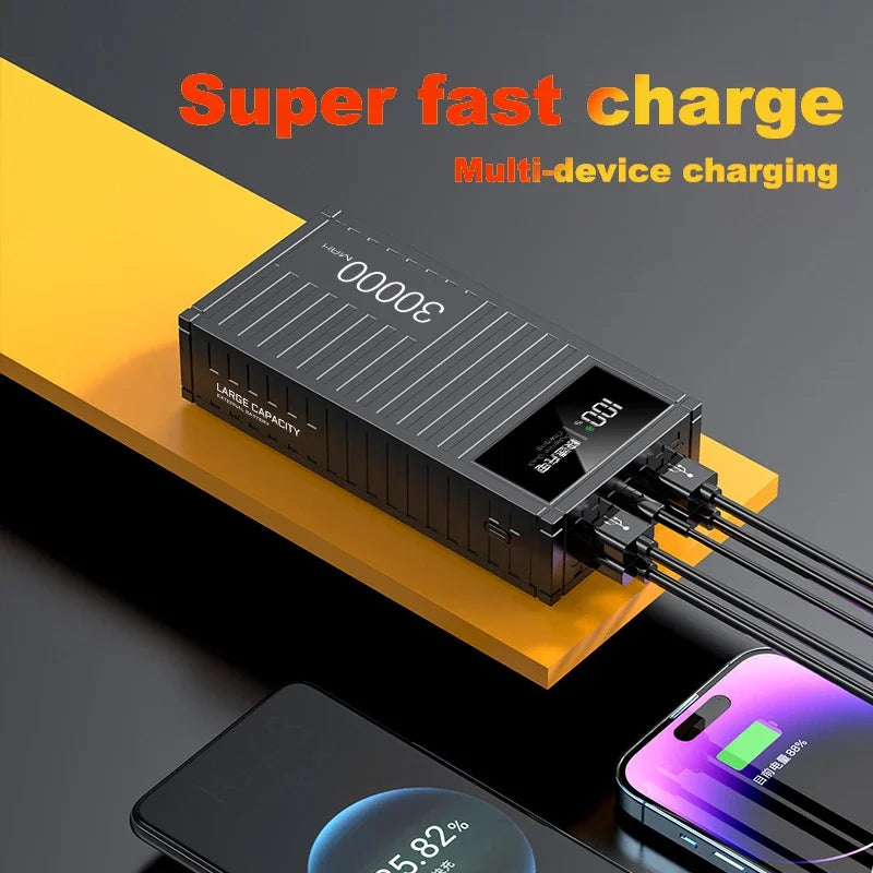 66W 50000mAh Power Bank Container Super Fast Charging Portable Powerbank for Huawei iPhone14 Xiaomi External Battery Charger New