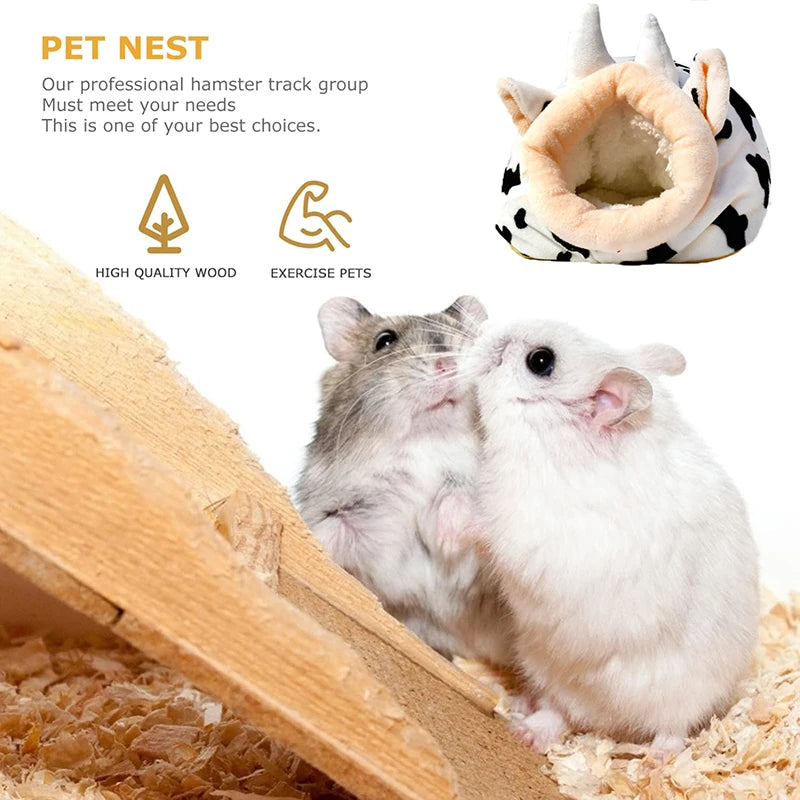 Hamster House Winter Warm Soft Beds Small Animal Nest Juvenile Guinea Pig House Rodent Squirrel Sleeping Bed Small Pet Items