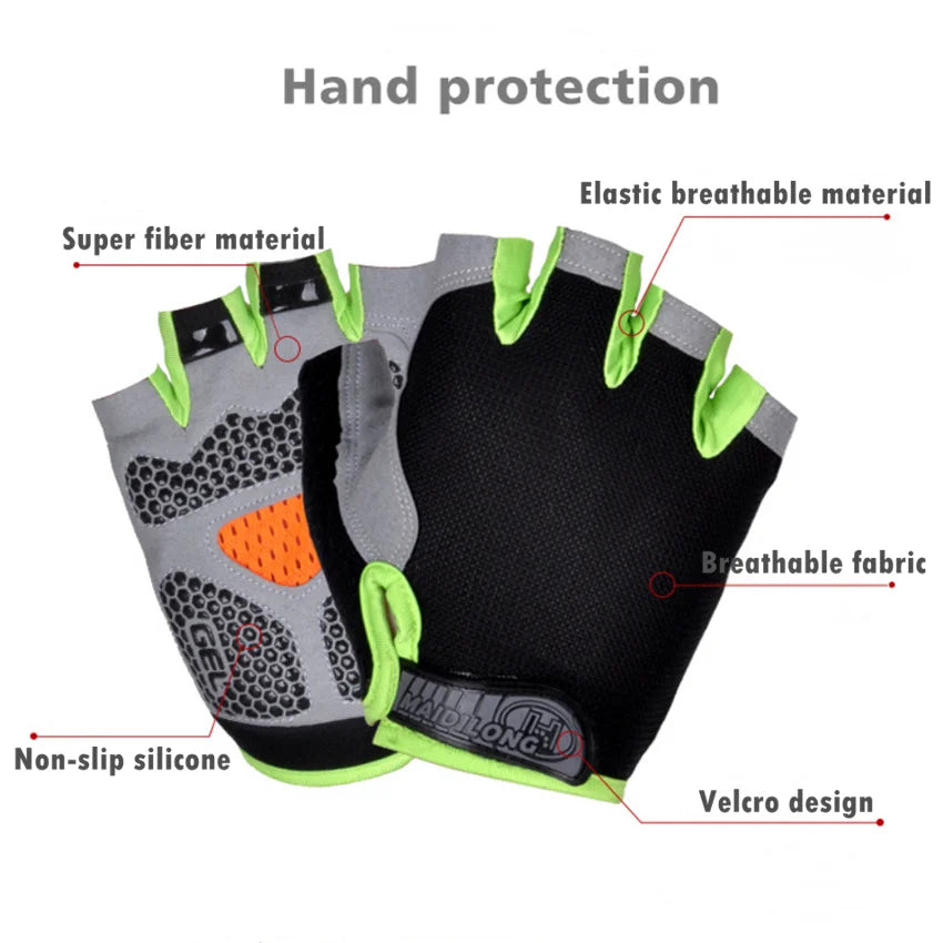 Gym Dumbbell Gloves for Men and Women - Non-Slip, Breathable Half-Finger Weightlifting and Exercise Gloves for Fitness and Cycling