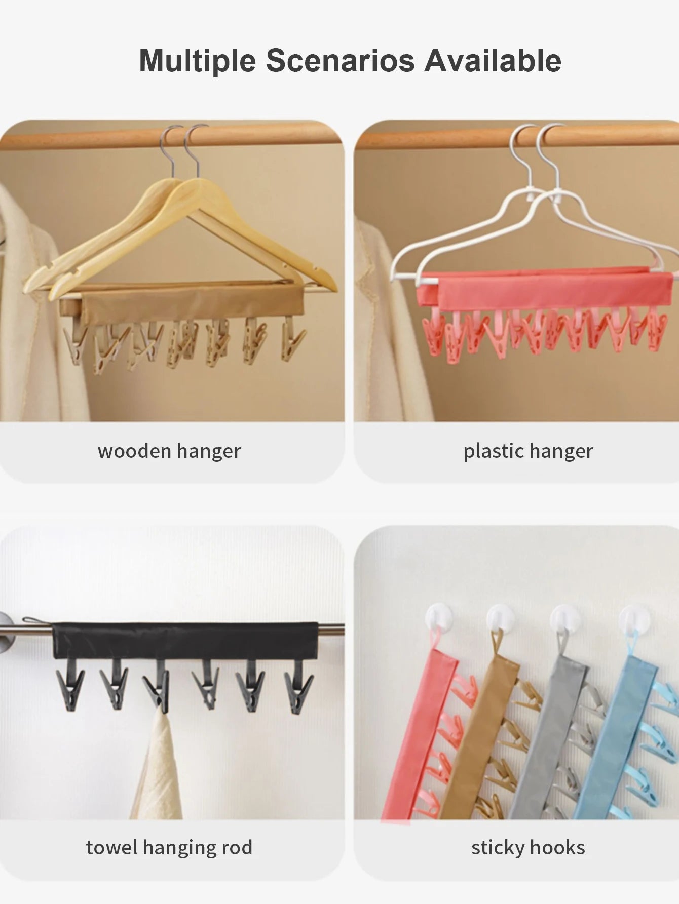 6 Foldable Clothes Hangers For Travel Business Trips Towels Underwear Socks Clothes Etc