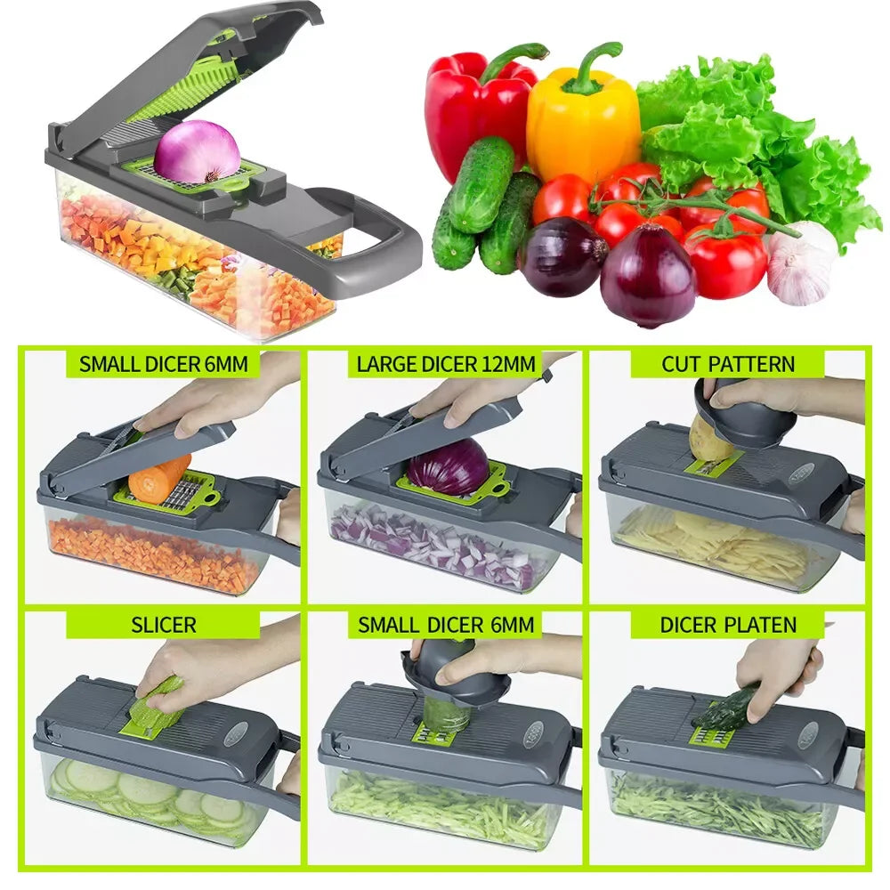 Multifunctional Vegetable Fruit Chopper Cutter Food Onion Veggie Dicer Slicer Kitchen Cut Tools