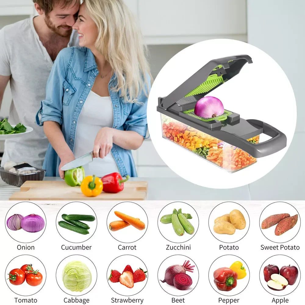 Multifunctional Vegetable Fruit Chopper Cutter Food Onion Veggie Dicer Slicer Kitchen Cut Tools