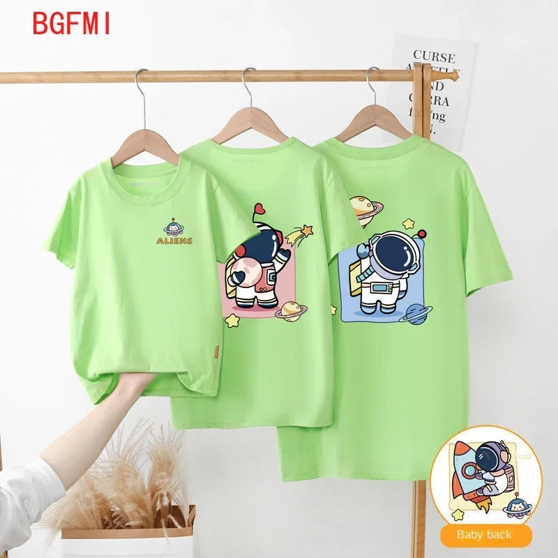 2-12y Summer Parent-child T-shirts Casual Children's Clothing Family matching Outfits Leisure Short Sleeve Top Look kids clothes