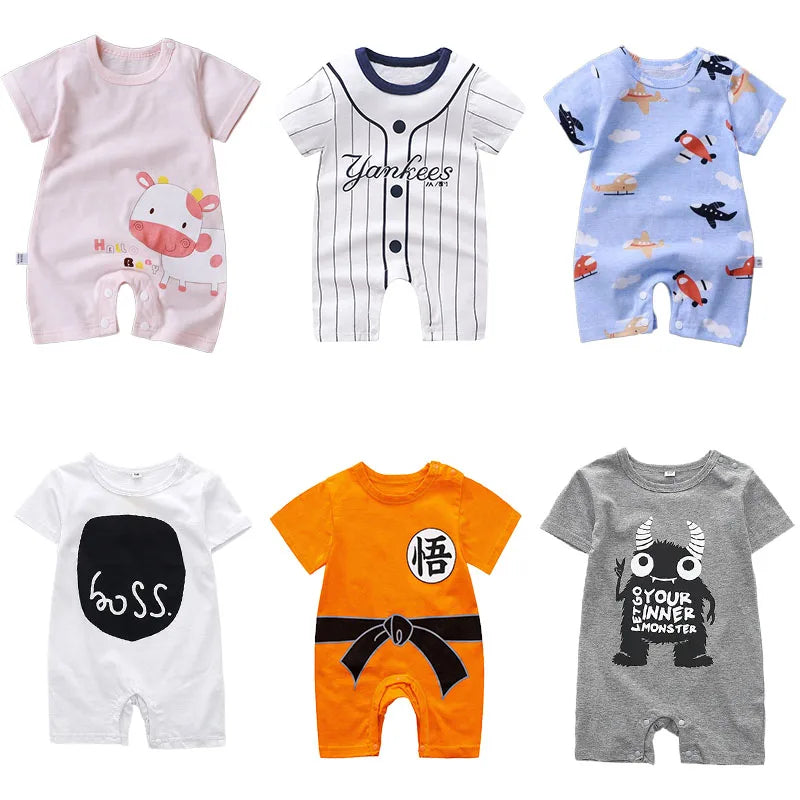 Summer Bebe romper baby girl and boy clothes 0 to 12 months Babies costume Baby Clothes Cartoon Cute jumpsuits Cotton