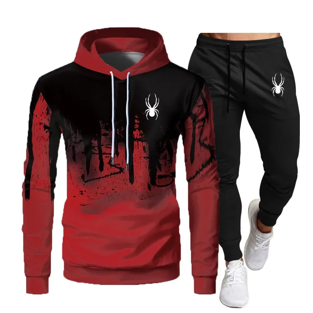 2024 Brand Autumn and Winter Hoodie Two Piece Set Men's Fashion Hoodie Pants Casual Jogging Suit Sports Wear Sweatshirt