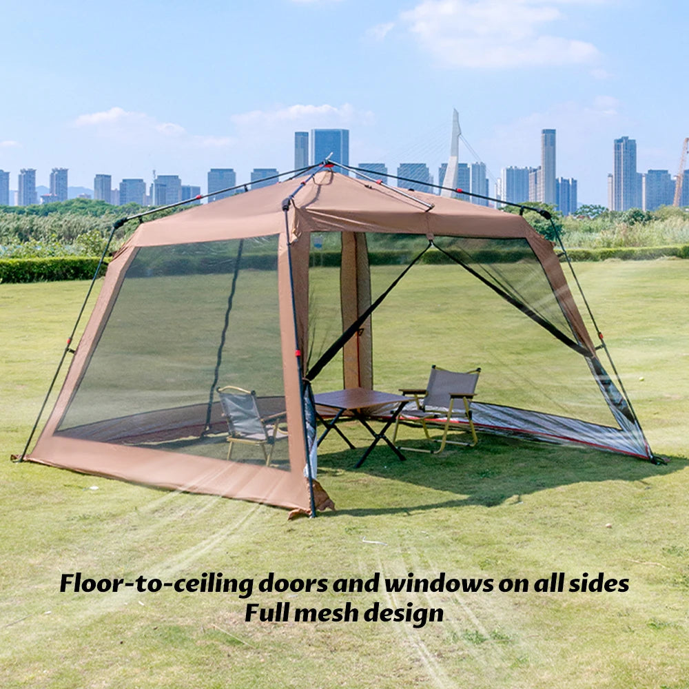 Sonuto Outdoor Canopy Tent Automatic Quick-Opening Aluminum Pole Camping Rainproof Beach Fishing Mosquito Net Sunshade Pergola