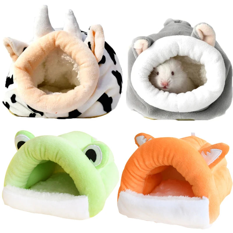 Hamster House Winter Warm Soft Beds Small Animal Nest Juvenile Guinea Pig House Rodent Squirrel Sleeping Bed Small Pet Items